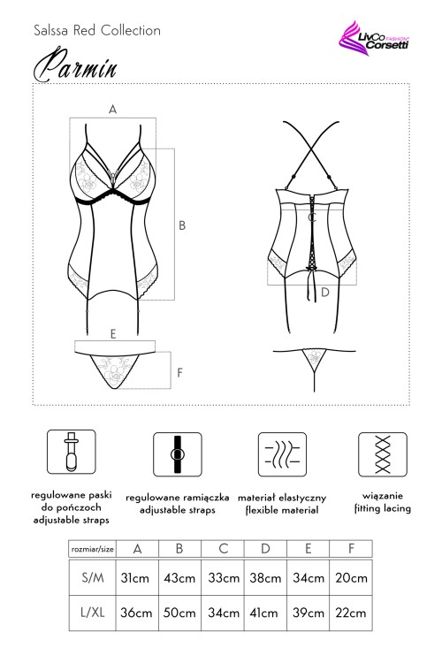 Parmin LC 90445 Salssa Red Collection LivCo Corsetti Fashion
