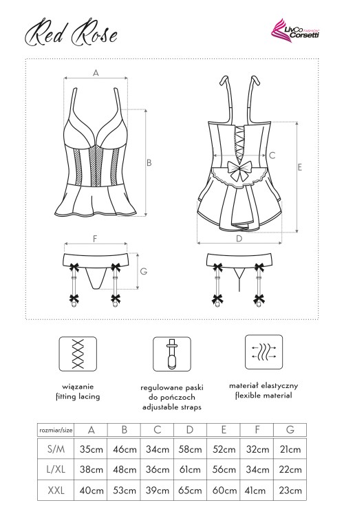 Red Rose LC 90130  LivCo Corsetti Fashion