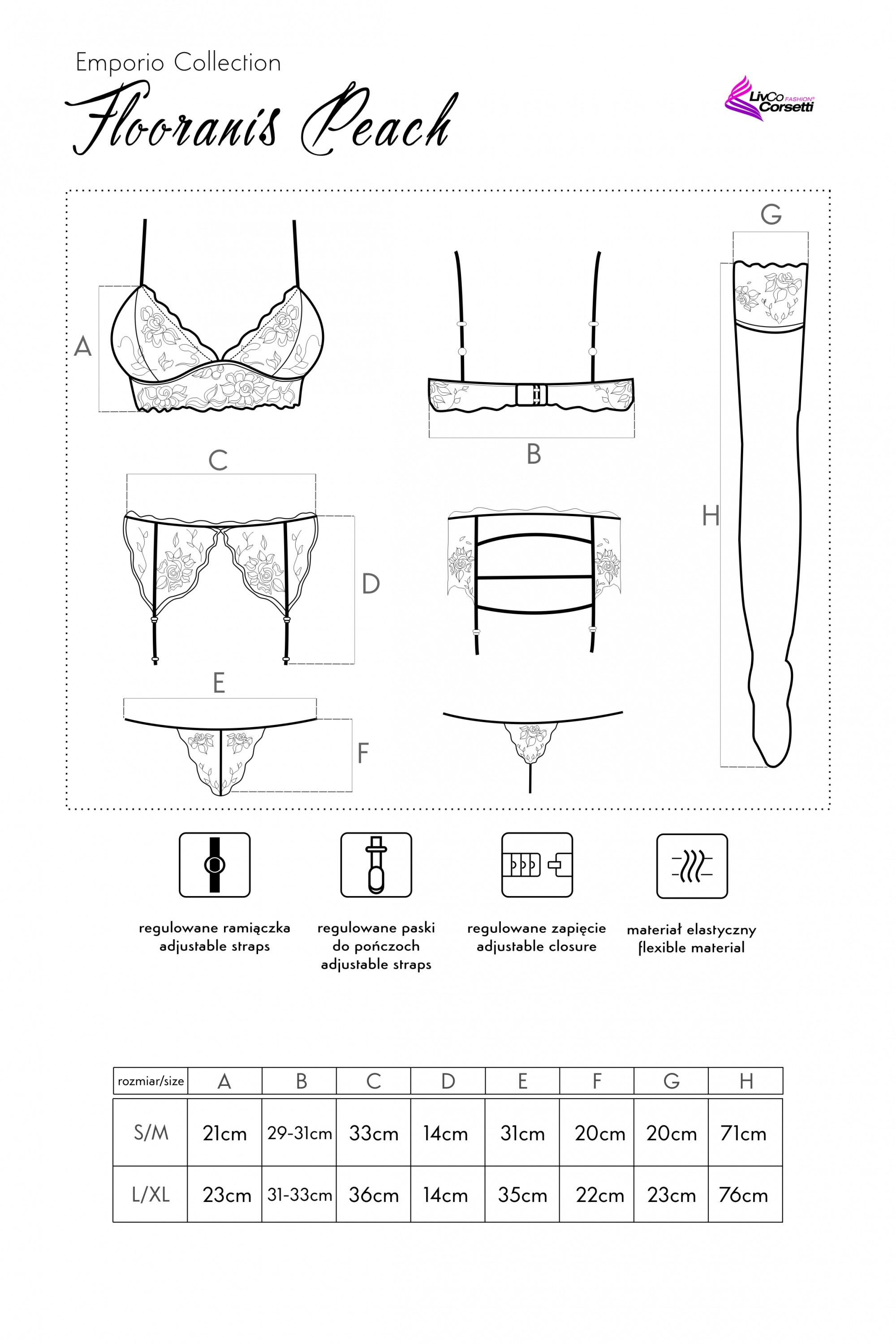 Flooranis Peach Emporio Collection LivCo Corsetti Fashion