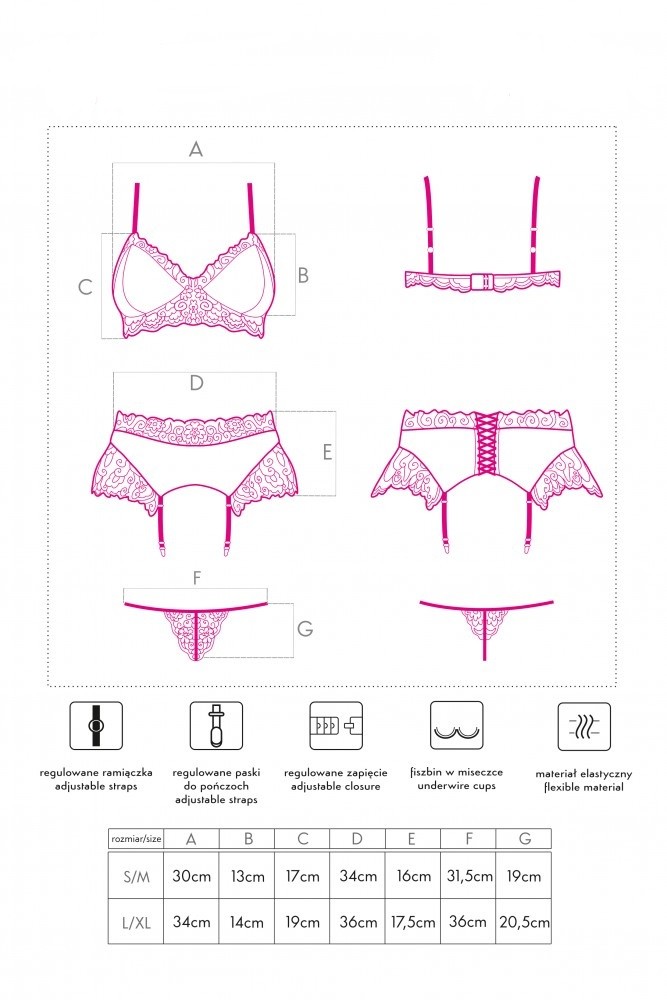 Nahir Maroon/Bordowy zmysłowy komplet LivCo Corsetti Fashion LivCo Corsetti Fashion