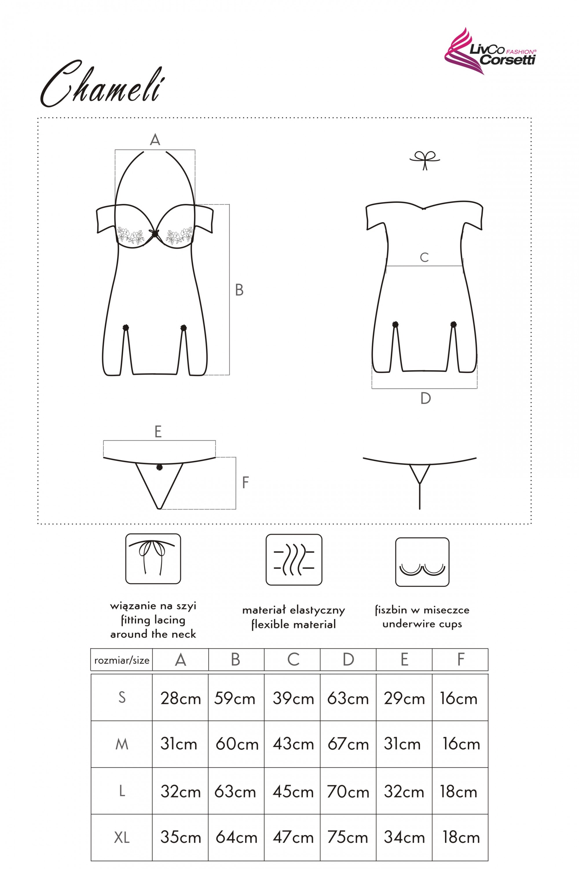 Chameli LC 13425 S M L XL LivCo Corsetti Fashion