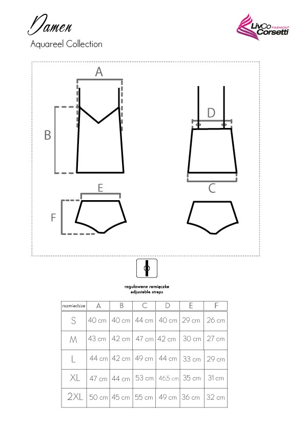 Damen Aquareel Collection S M L XL 2XL LivCo Corsetti Fashion