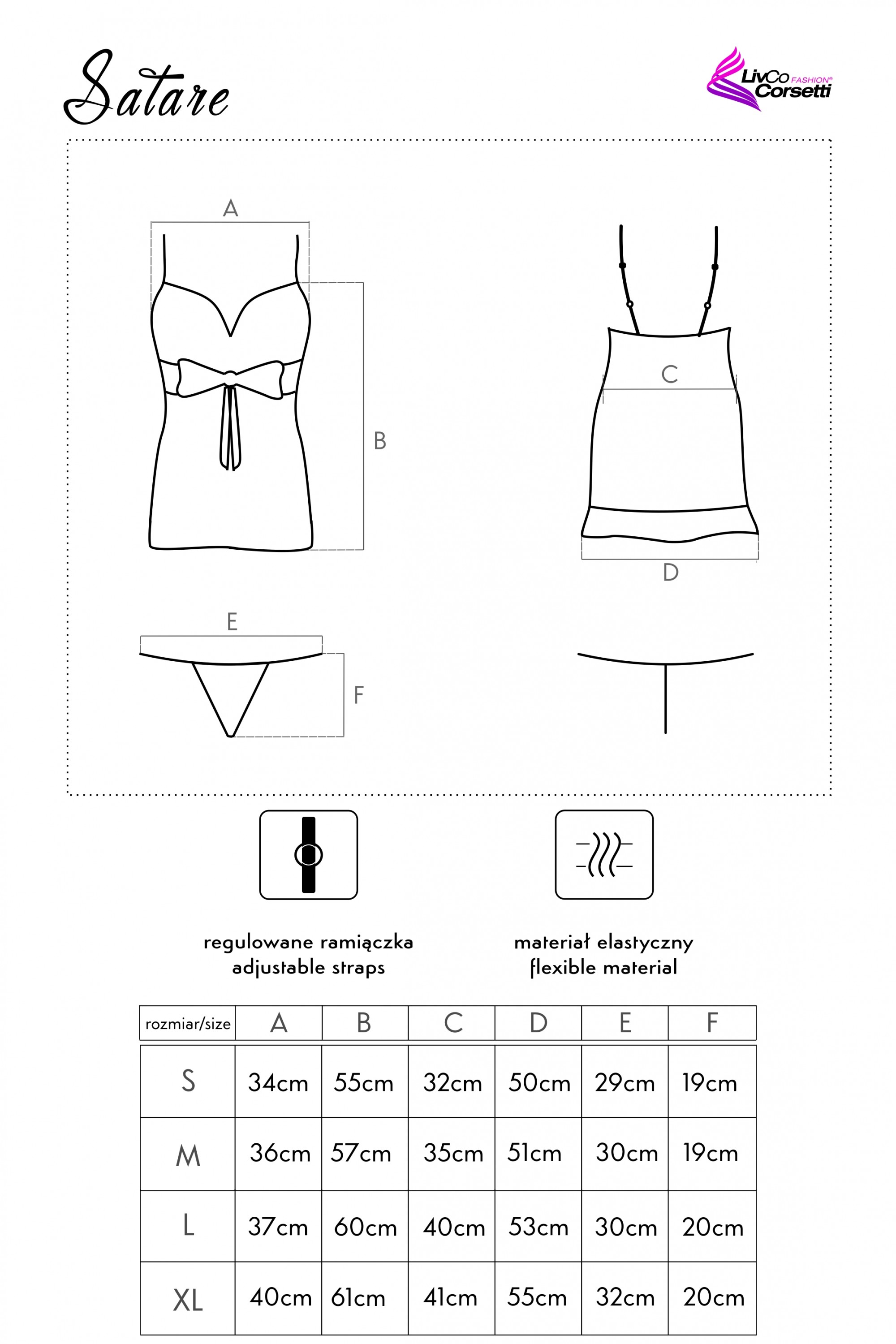 Satare S M L XL LivCo Corsetti Fashion
