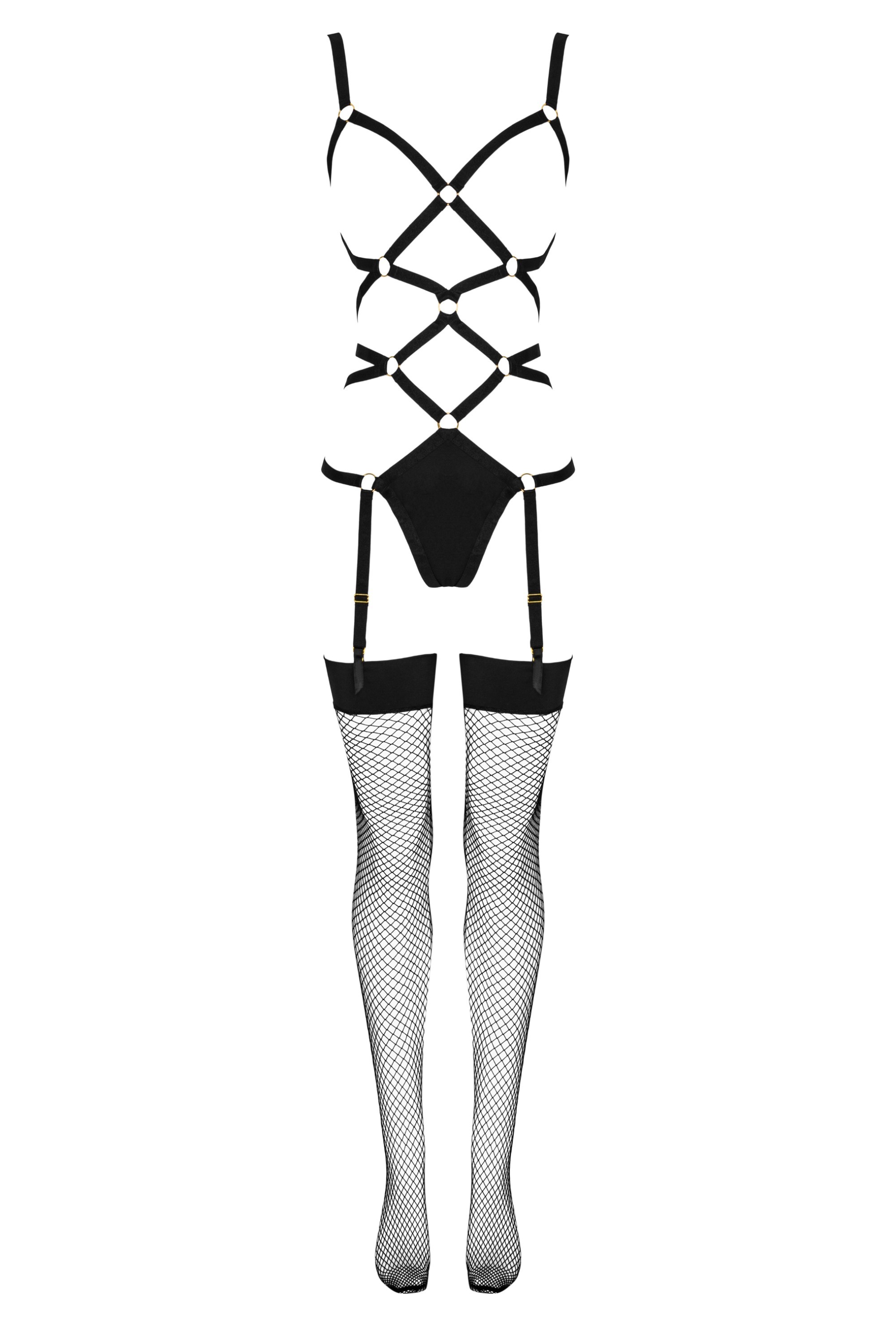 Thiara Black/Czarne zmysłowe body z pończochami LivCo Corsetti Fashion