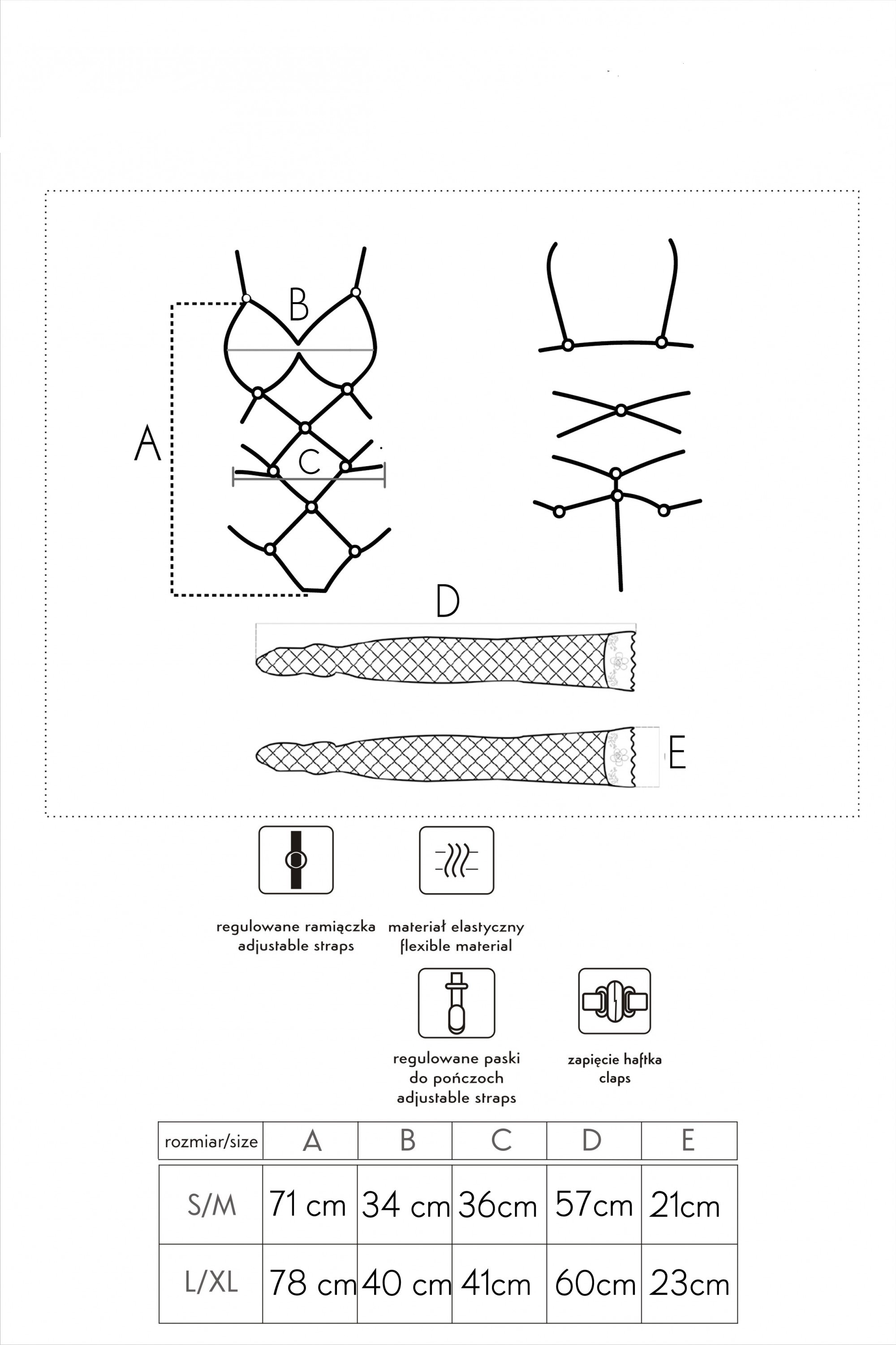 Thiara Red/Czerwone zmysłowe body z pończochami LivCo Corsetti Fashion