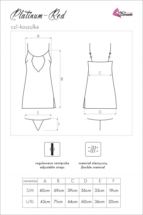 Platinum-Red LC 90290 LivCo Corsetti Fashion
