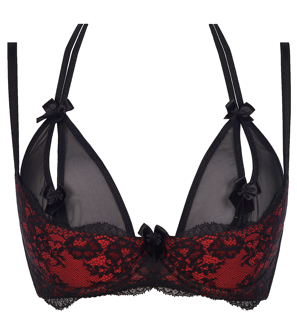 Biustonosz V-7791 Tamarillo sorbet czarno-czerwony