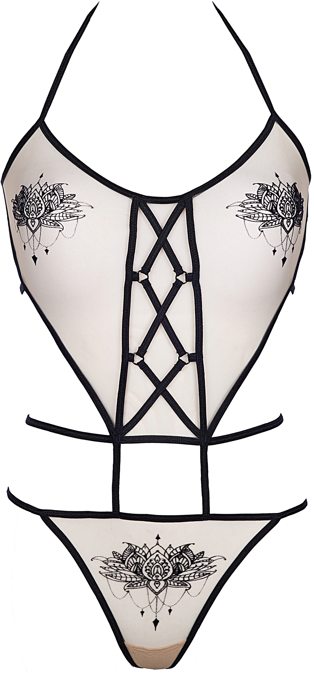 Body V-8870 L M S XL beżowo-czarny