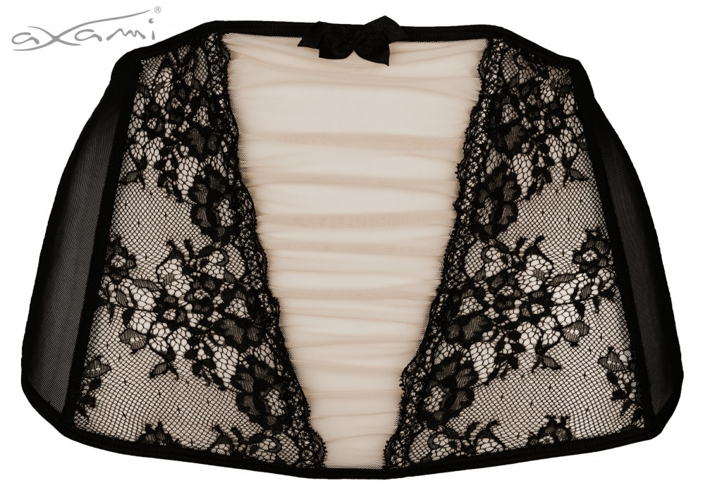 Pas do pończoch V-6242 Pain au chocolat L M S XL beżowo-czarny