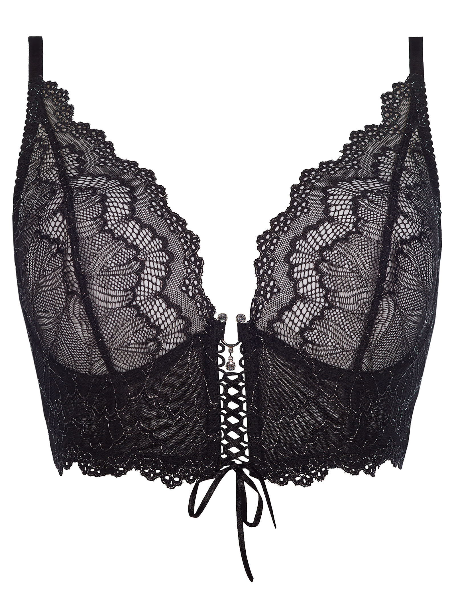 Półgorset miękki V-7761 Praline  czarny