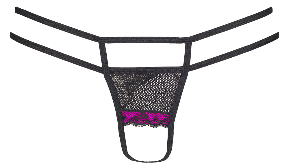 String V-6558 Cassis L M S XL czarno-różowy