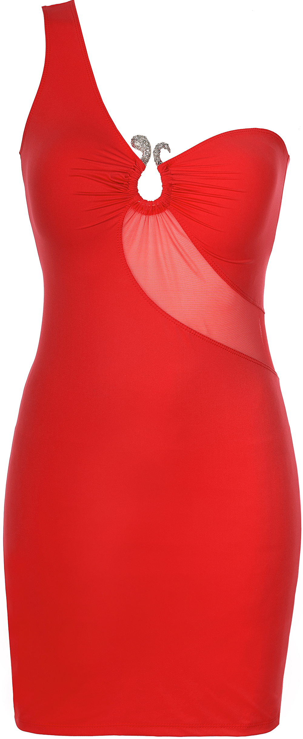 Sukienka V-9089 L M S XL czerwony