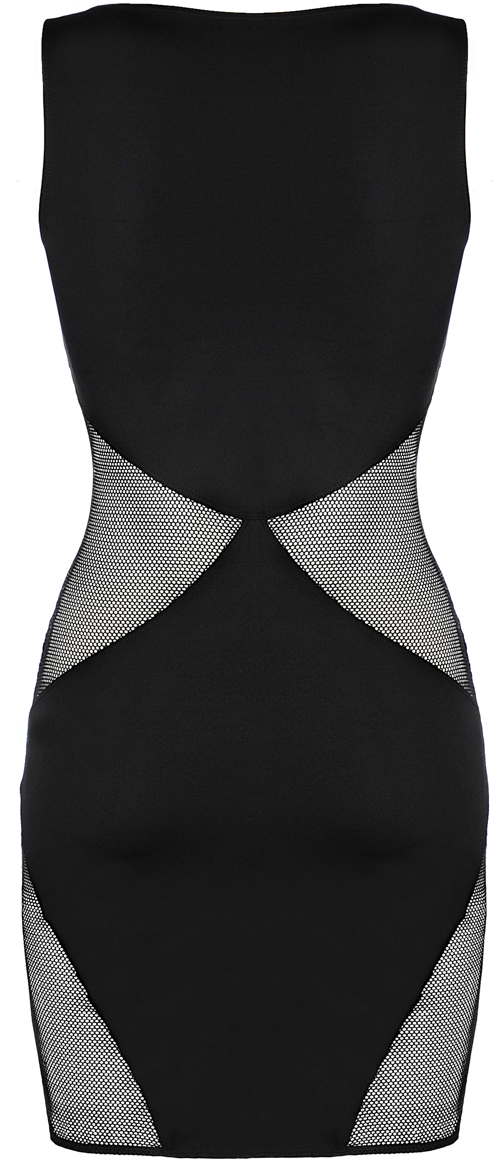 Czarna zmysłowa sukienka V-9279 z wycięciami