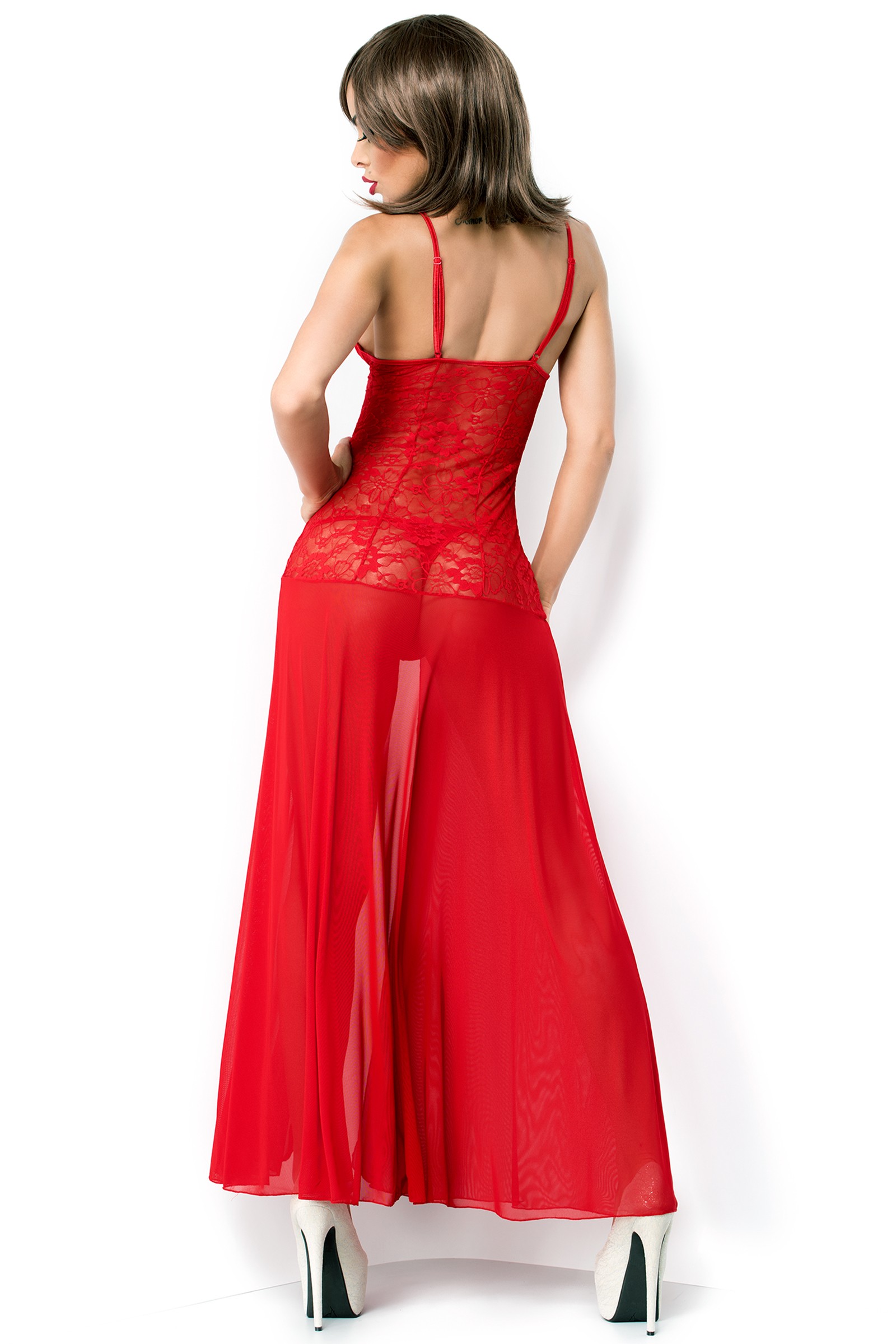 CR-3471 Red Koszulka nocna długa
