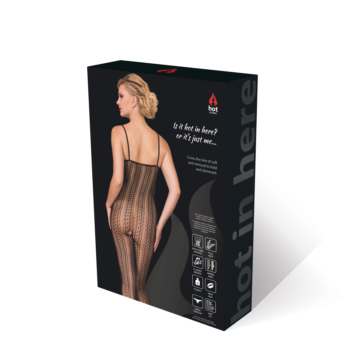 Hot in here - Seksowne bodystocking Cross the line  Czarny Foto 6