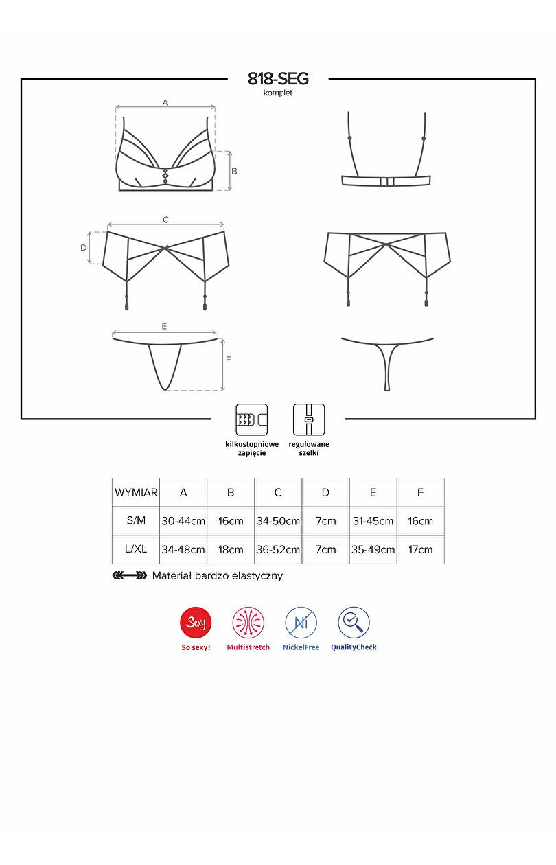 Komplet Obsessive 818-SEG-1 3-częściowy