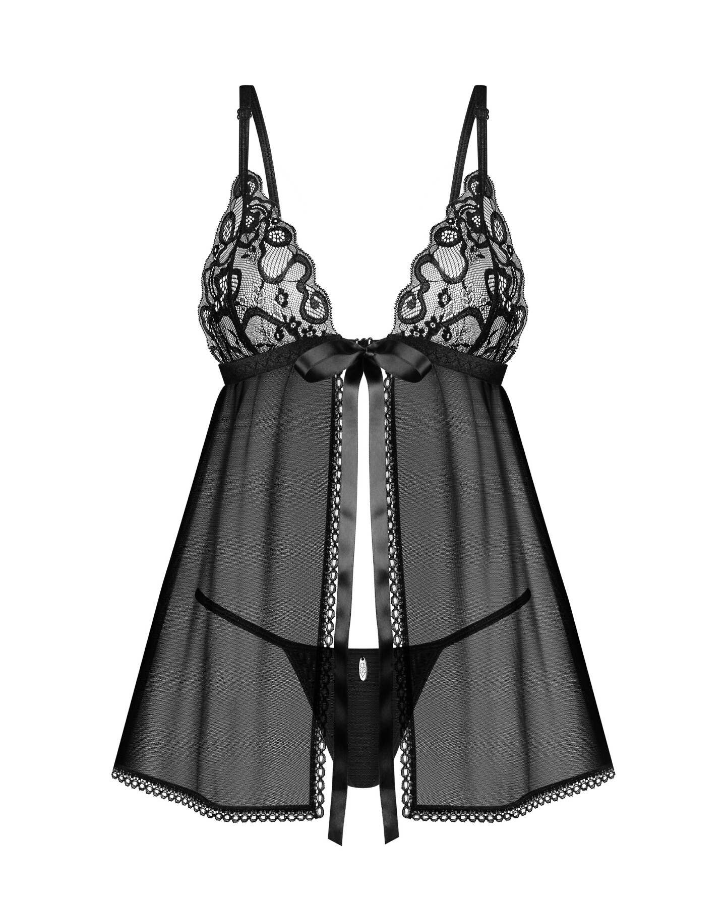 Komplet Obsessive Blomentis Babydoll Koszulka i stringi