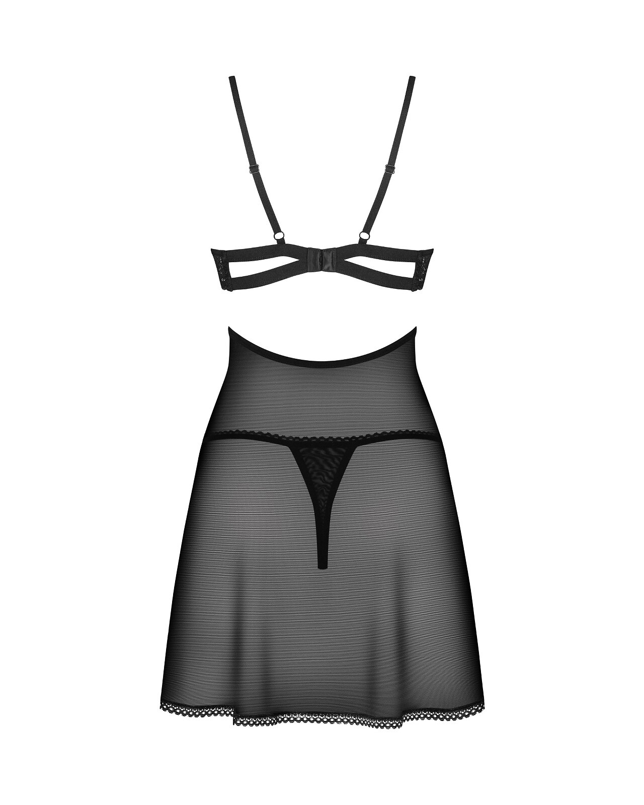 Komplet Obsessive Nutris Babydoll & Thong XS-2XL