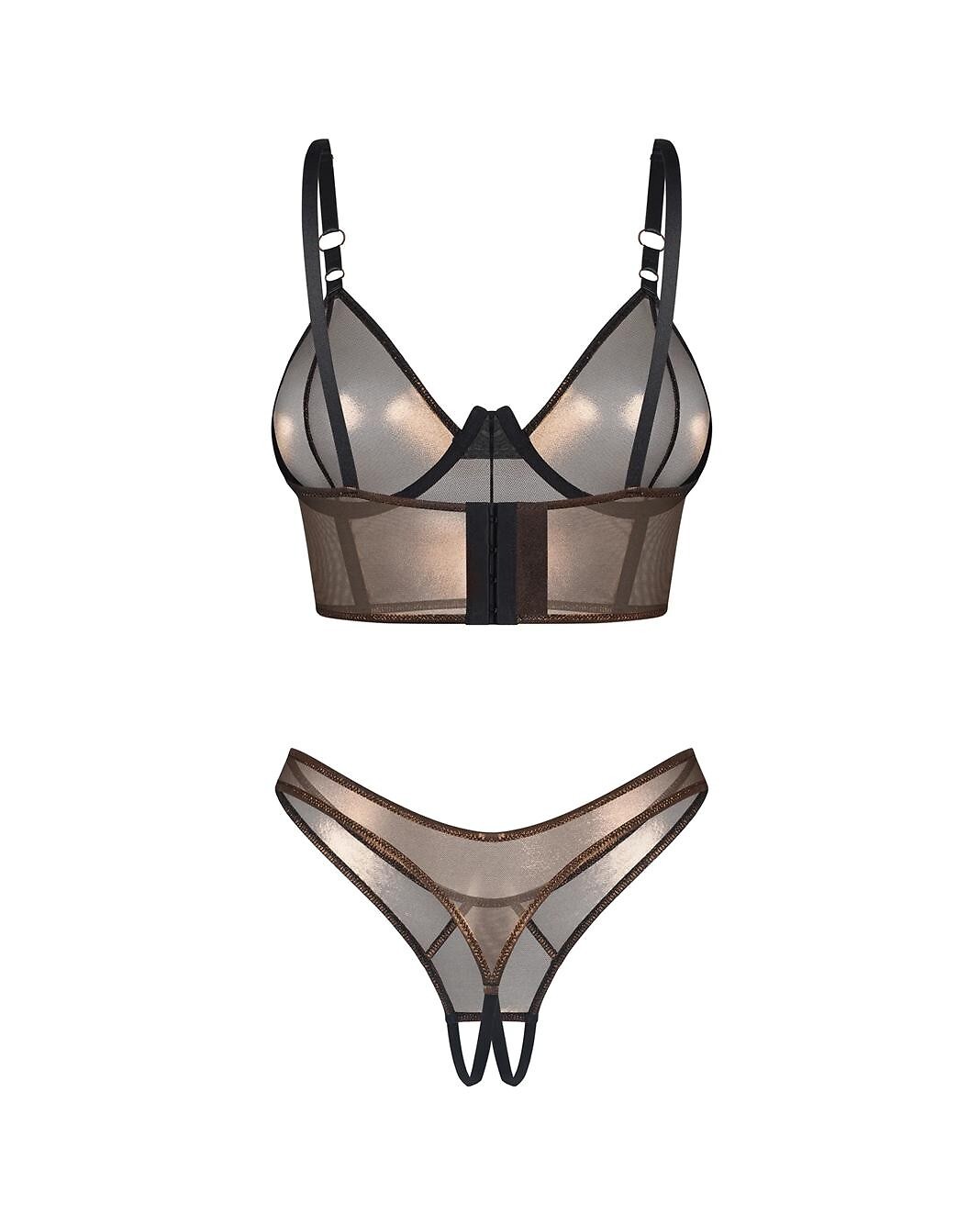 Komplet Obsessive Soranna Top&Crotchless Thong