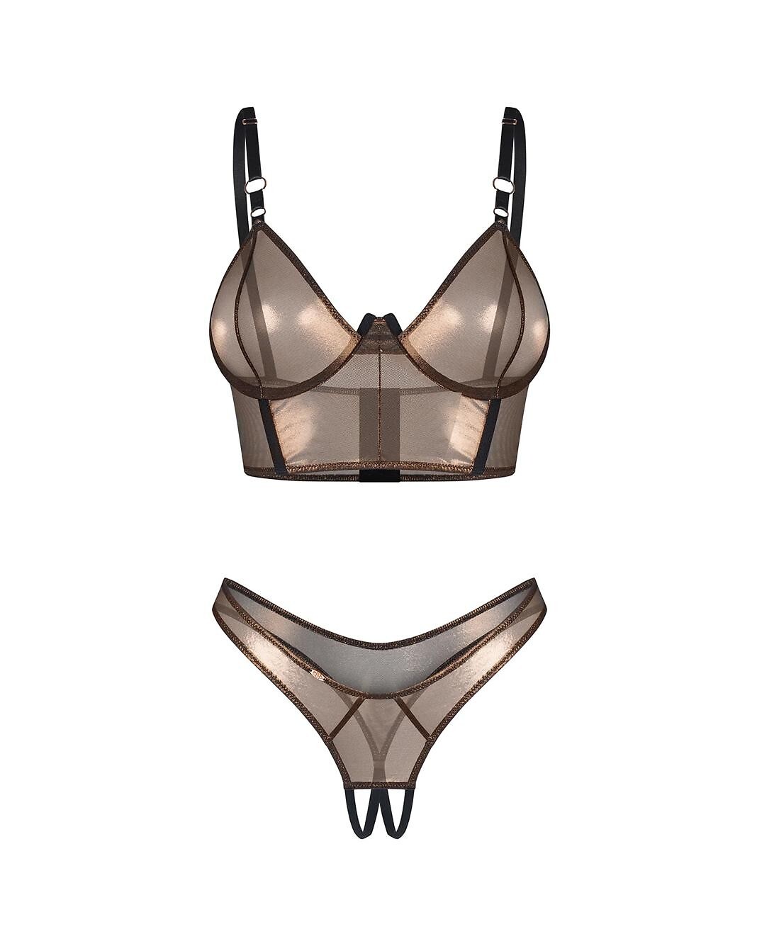 Komplet Obsessive Soranna Top&Crotchless Thong